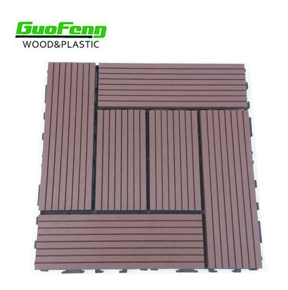 

Wood plastic composite interlocking tile wpc decking tile