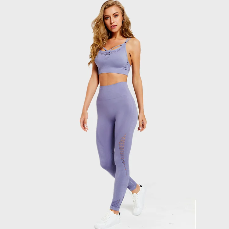 

Wholesale Gym Suit Fitness Clothing Sportswear Custom Two Piece Seamless Yoga Set Women, Customized colors