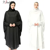

Latest Fashion Abaya Plus Size Silk robe Long Sleeve muslim prayer dress