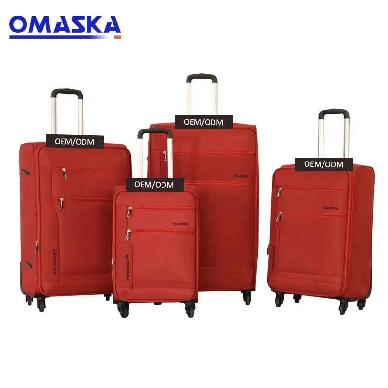 

Hot Selling New Design 4 pcs Set Smooth Custom Logo Trolley Nylon Waterproof Suitcase Travel Bags Luggage Bag