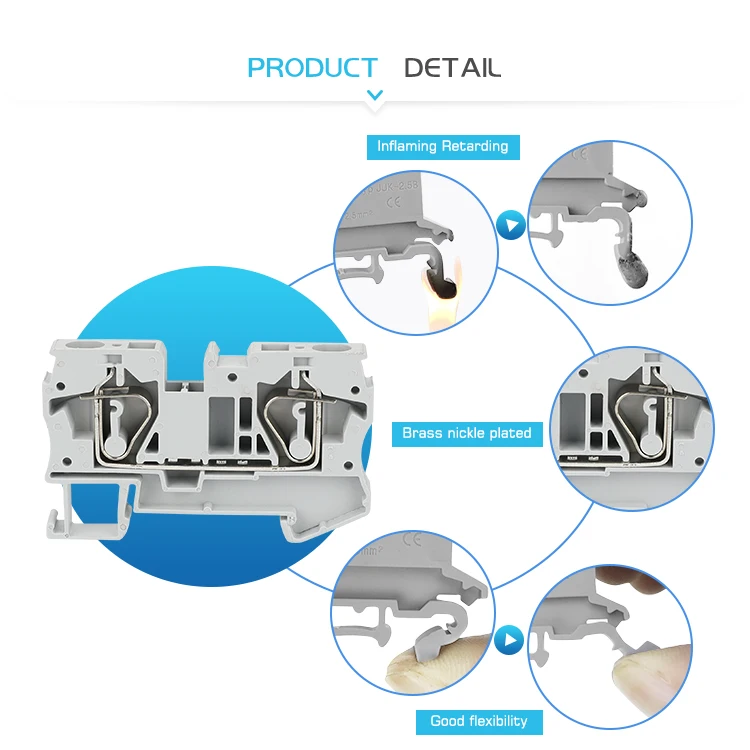 JST 4-HESILED DIN Rail Mount Fuse Terminal Block with Disconnect Level With LED