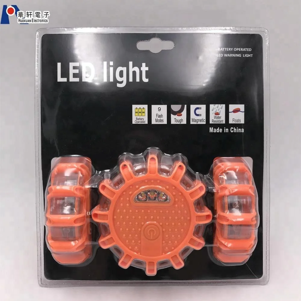 
OEM Source Factory LED Warning Light Roadside Flare Emergency Disc Beacon Magnetic Base for Car Or Marine Boat 