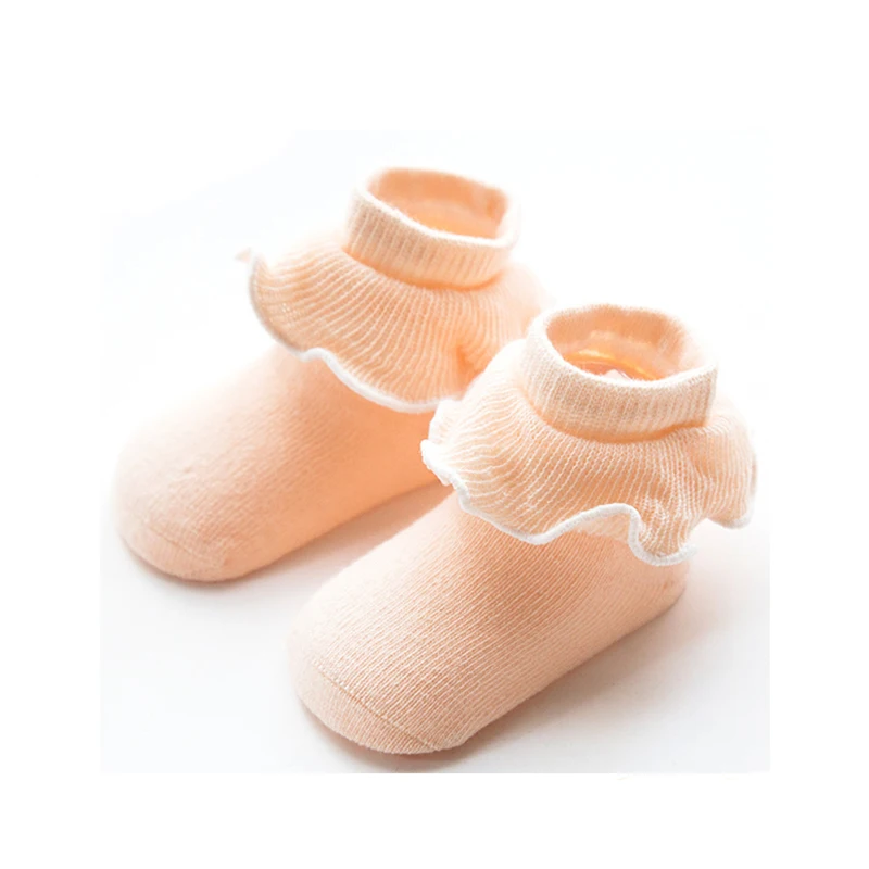 

AJ 18326 Infant toddler Baby Ruffles Lace Trim Socks