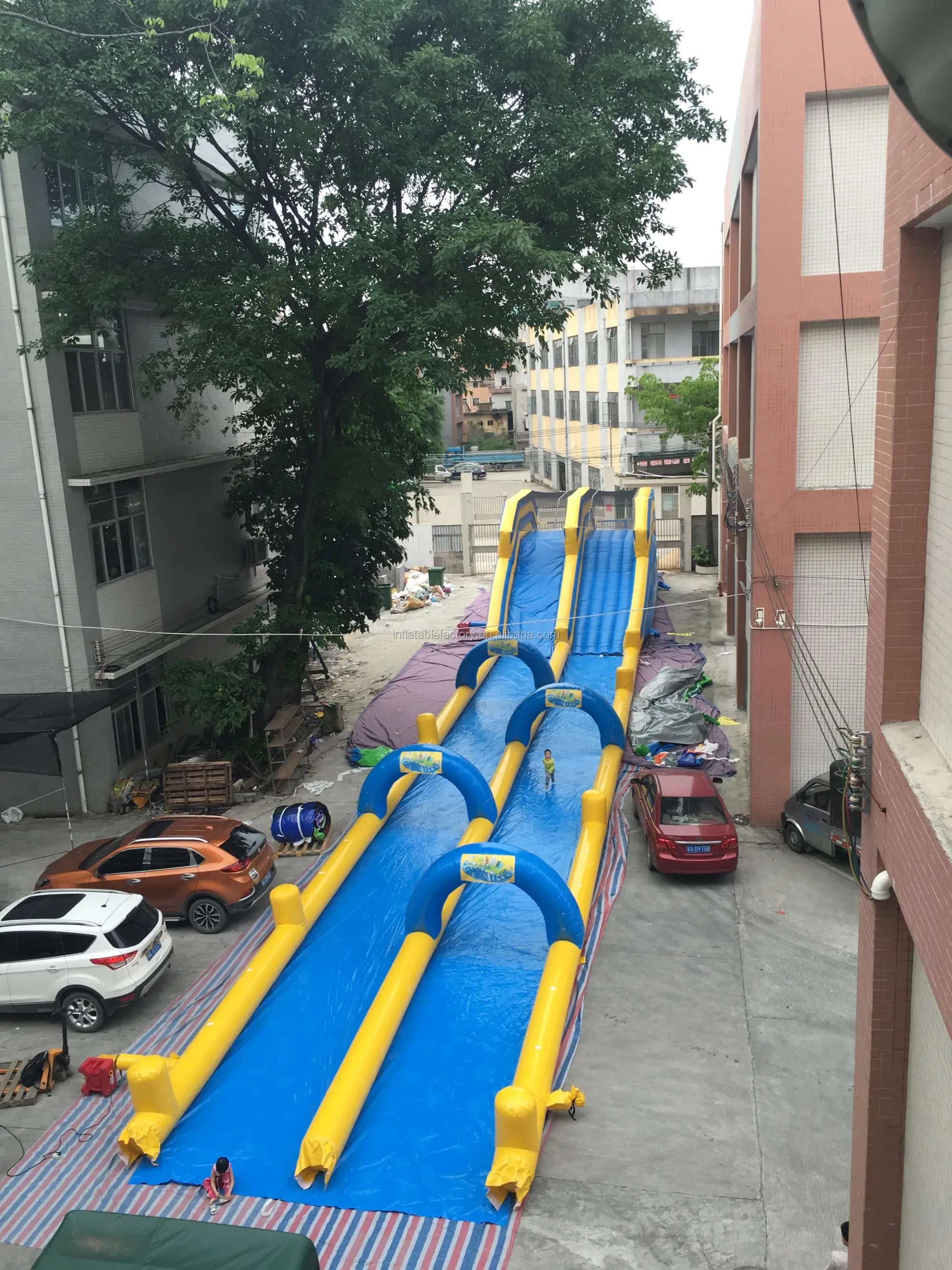 toboggan inflatable water slide
