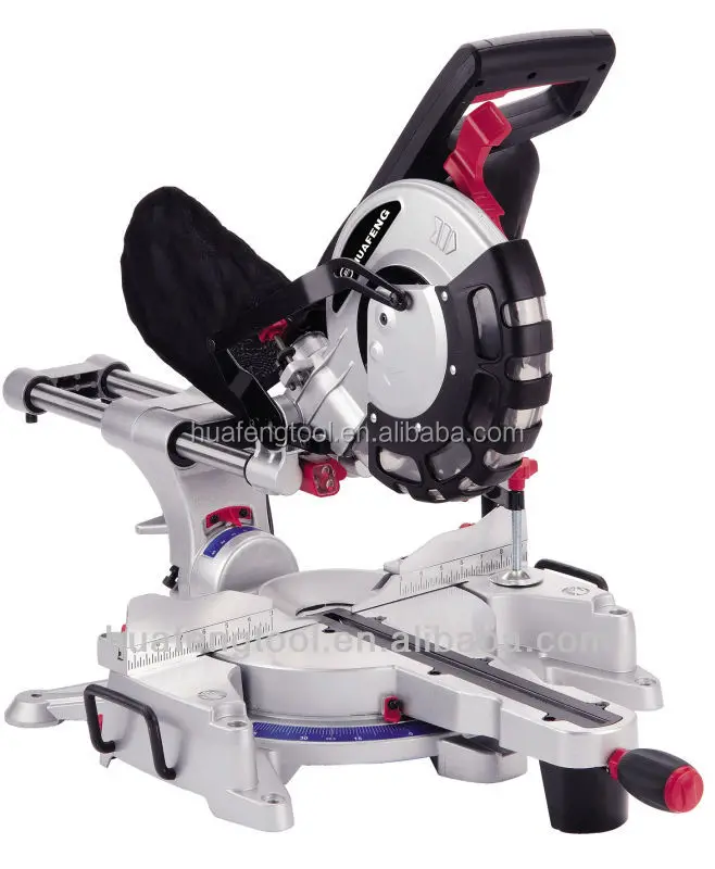 
10 inch Double Bevel Sliding Miter Saw 2000W with Laser and Extension Bars for Wood Working 