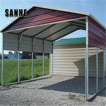 A Frame Boxed Eave Style Partially Fully Enclosed Metal Carport