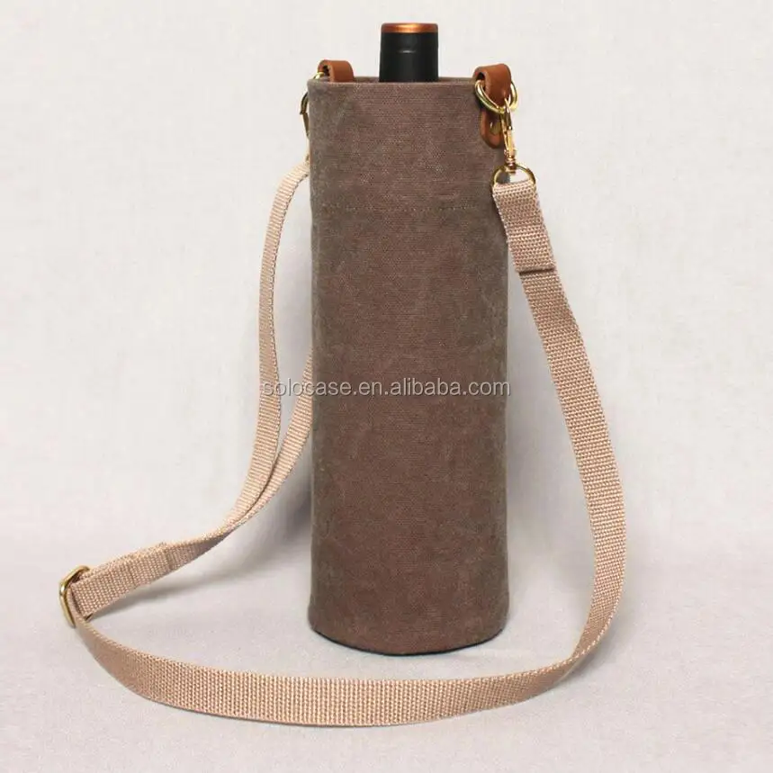 Vintage Waxed Canvas Wine Gift Bag