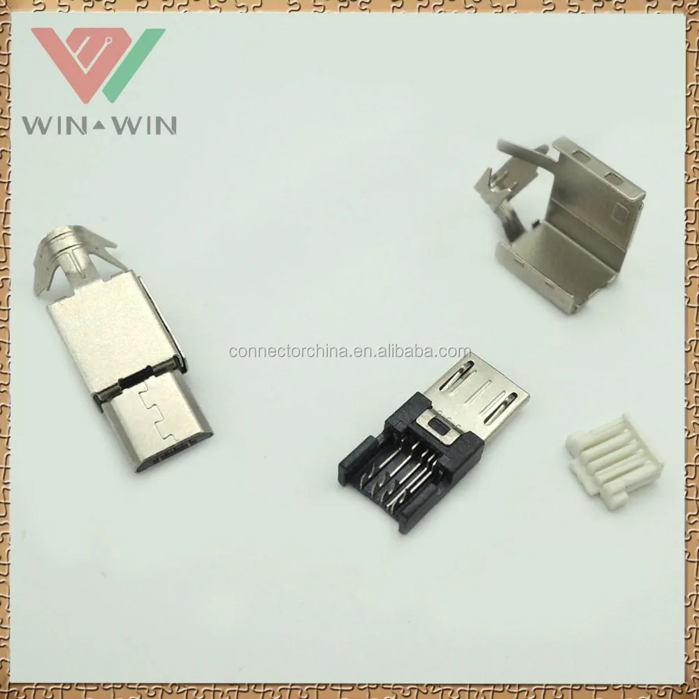 Short Type B 5P Male Crimping USB Connector