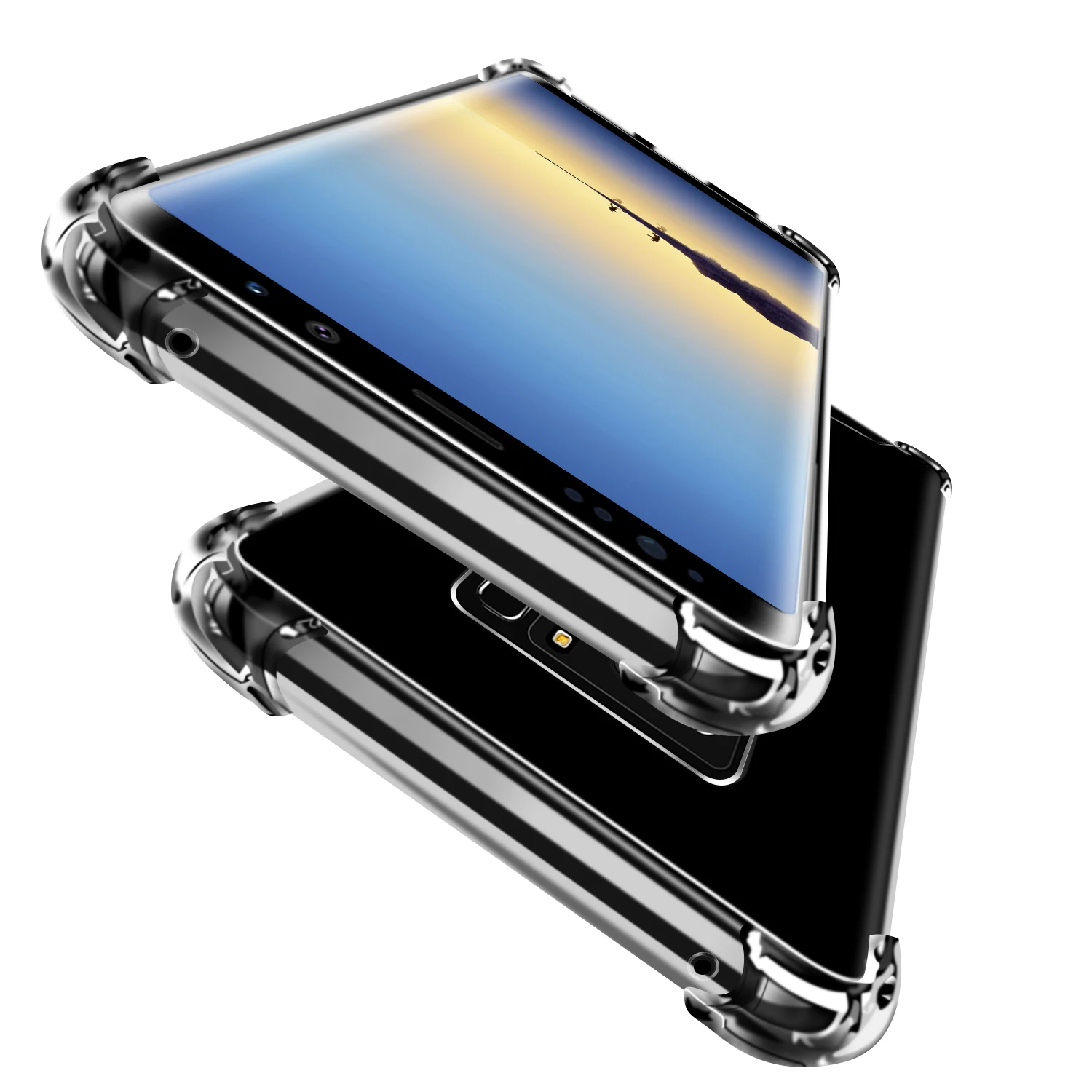 

USLION Clear Transparent Shockproof Soft TPU Phone Case for Samsung Note8 9 S8 9Plus, N/a