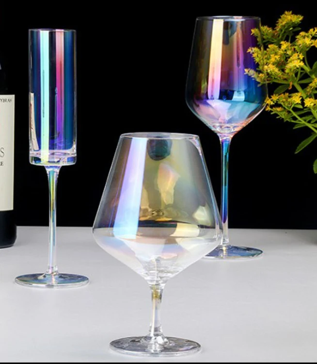 Electroplated Goblet Iridescent Wine Glass Tumbler Wedding Champagne