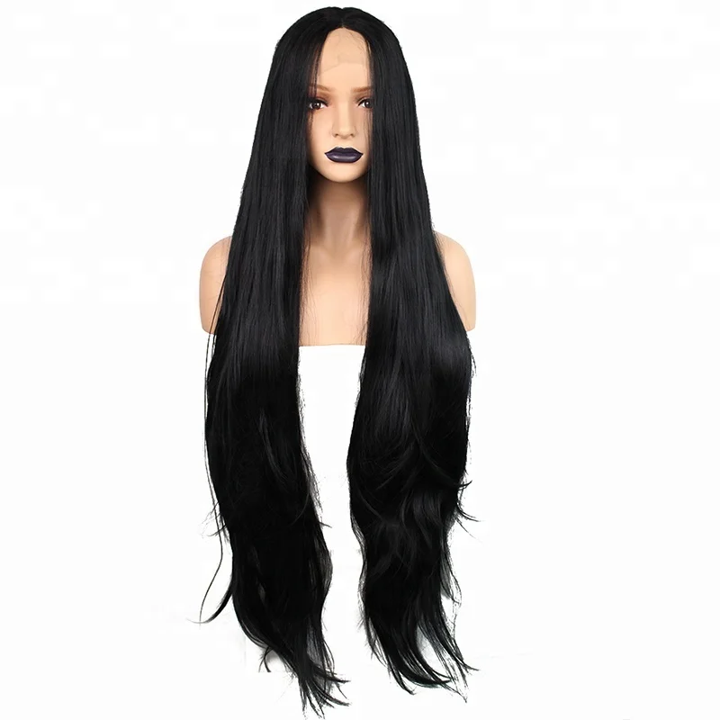 

Anogol 34 inches Black Synthetic Wig Brazilian Hair Lace Front Wigs