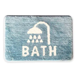 Image of Non Slip Bathroom Mat Super Soft Microfiber Bath Mat Bath Rugs Set Super Absorbent Thick