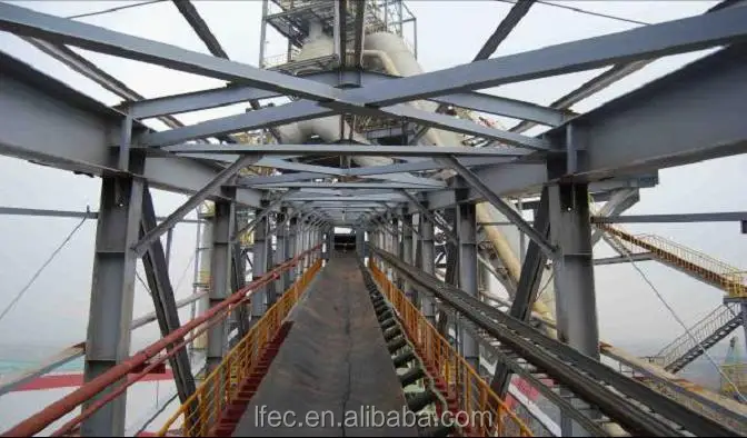 Long Span Coal Belt Conveyor System With Steel Trestle