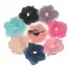 Colorful Chiffon Flower Hair Clip Boutique Hairpin Kids Baby Girl Rose Headbands Hair Accessories Hairgrips