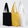 Ginzeal Plain Fashion Shopping Zipper Print Canvas Tote Bag
