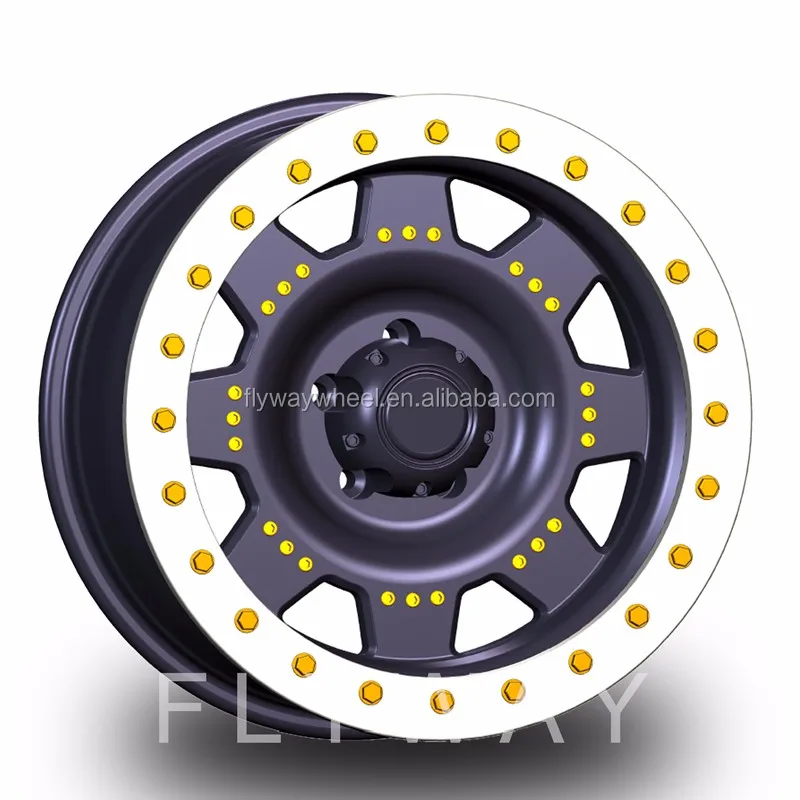 Flyway Hot Sale H803 17x9.0 18x9.0 4x4 Beadlock Alloy Wheel Rim For Offroad Cars