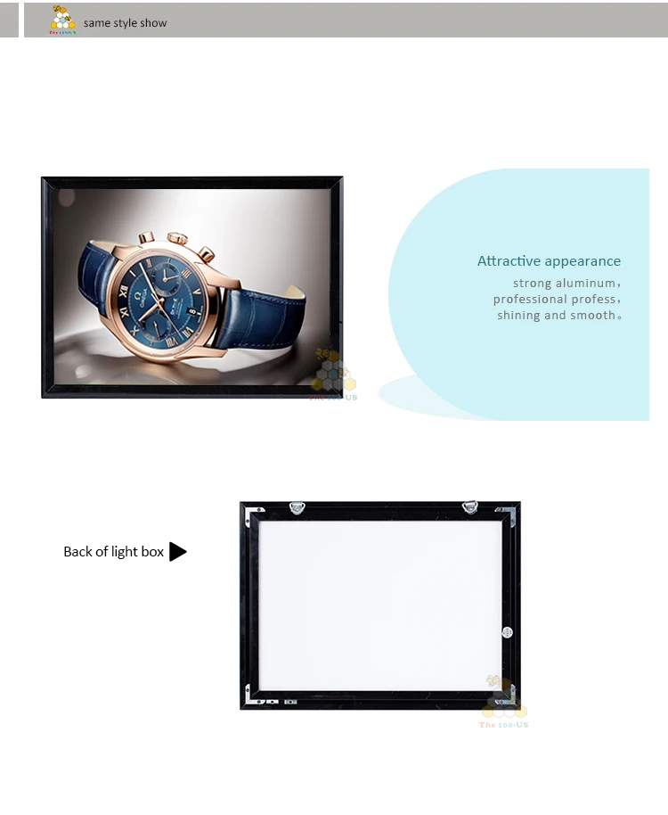 customized sizes commercial led menu board size A0-A1-A3-A4 with slim aluminum snap frame light box advertising