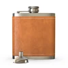 LFGB passed 8oz stainless steel hip flask with leather wrap pocket bottle for liquor wine