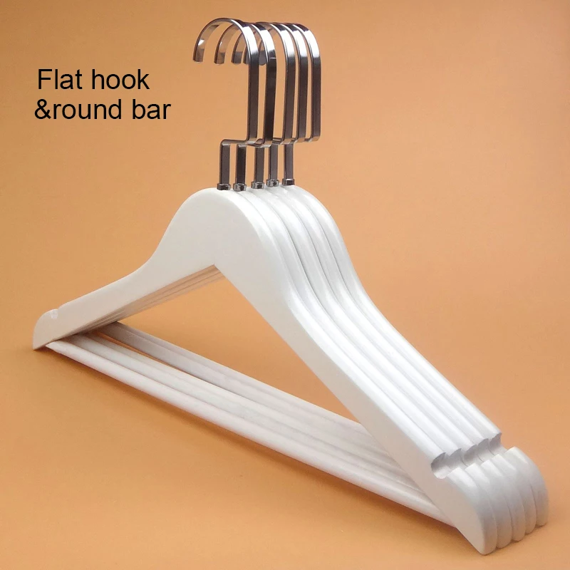 Clothes Hanger Factory Sales White Delicate Gold Hook Wooden Coat
