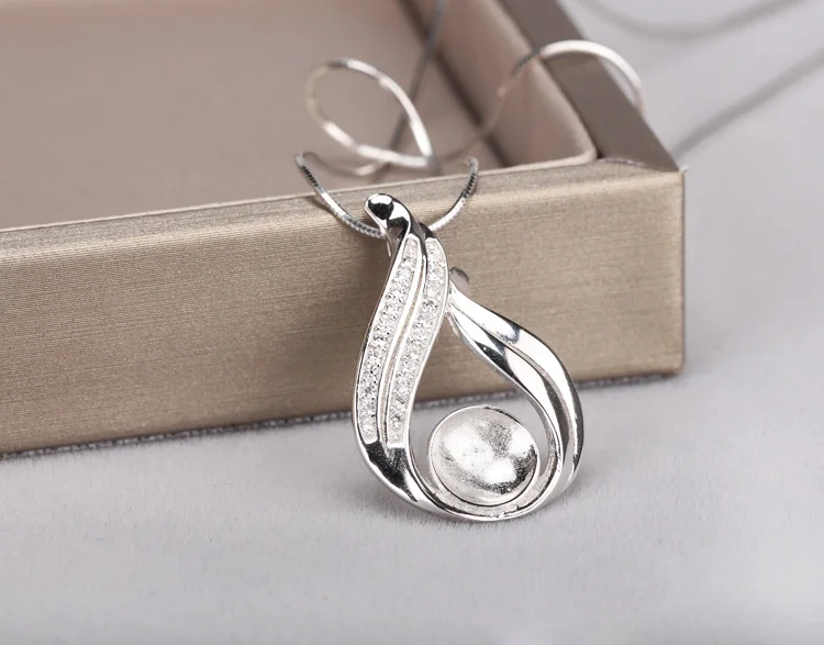 911mm 925 Sterling Silver Cabochon Base Setting Charms Pendant