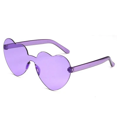 

D986 Frameless Sunglasses Women Rimless Frame Tint Clear Lens Loving Heart Shape Sunglasses