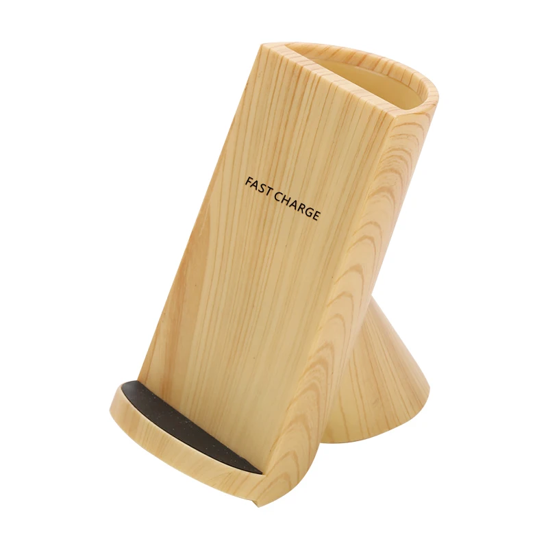 

Smacat Qi certified wood style pen holder charging for iPhone fast desktop wireless charger qi, Wooden color