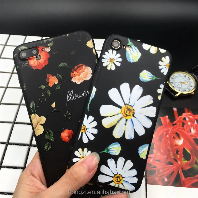 

Vintage Rose Flower Daisy Silicone Case for iPhone 7 6s cover Soft Silicon Phone Cases Back Cover For iPhone 7 6 6s Plus coque