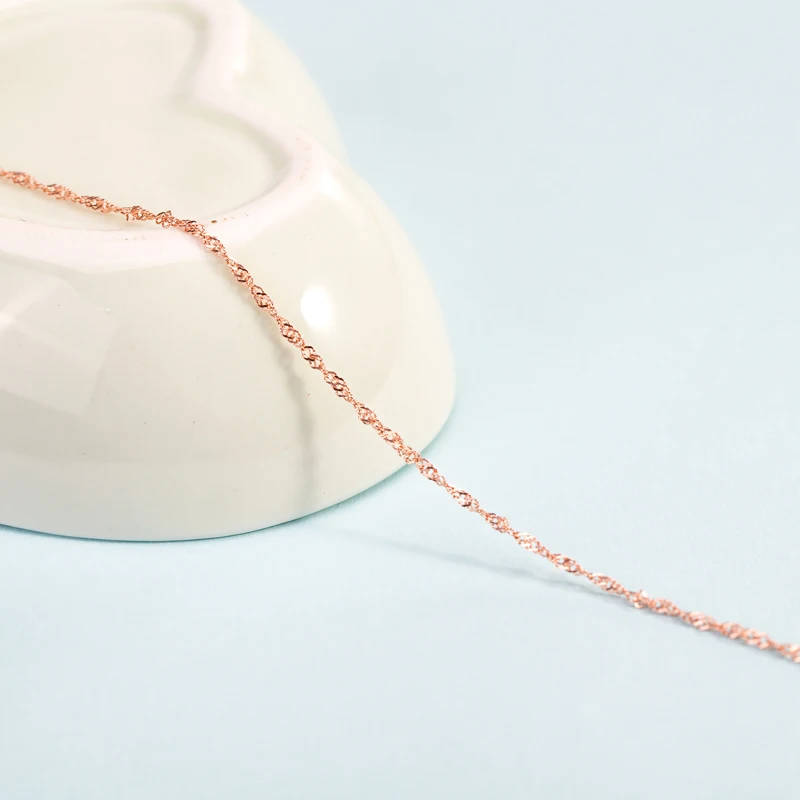 

925 Italian Silver Chain necklace Small water wave chain 40cm