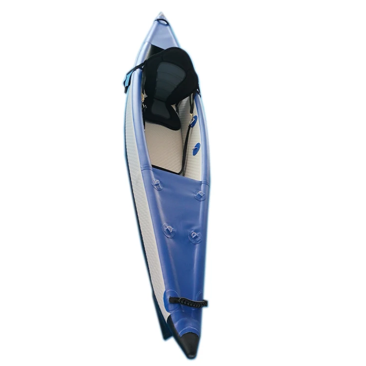 

Drop stitch kayak Inflatable one person fishing boat, Blue/white