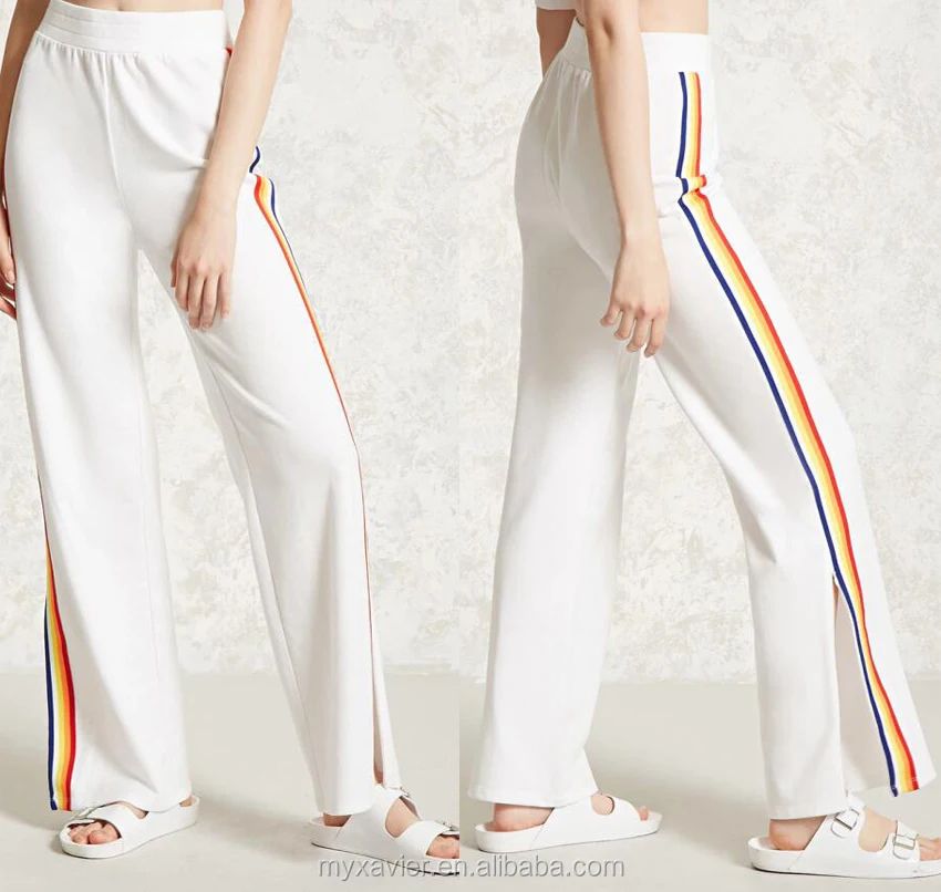 sweatpants with rainbow stripe