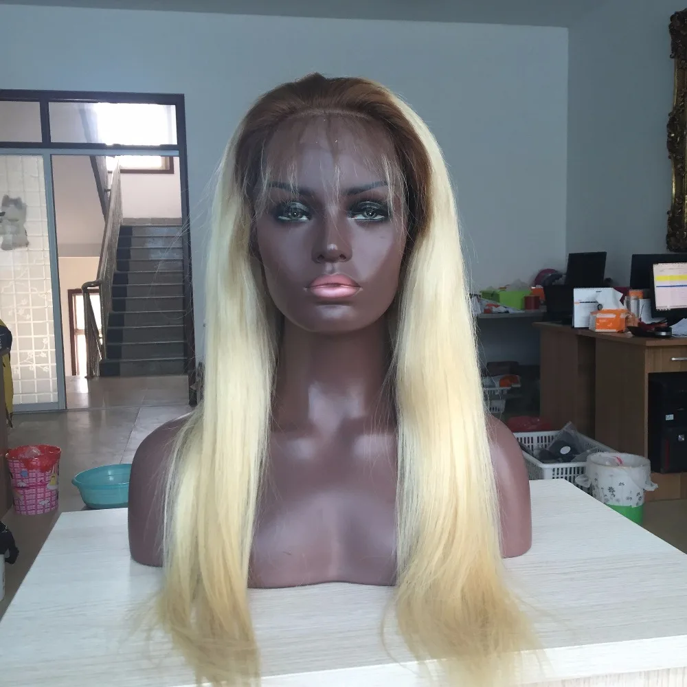 

Top grade brazilian blonde hair #4/#613 two tone full lace human hair wig, Yoru request