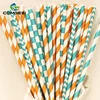 Customize patterned eco paper straws black for cafe bar china
