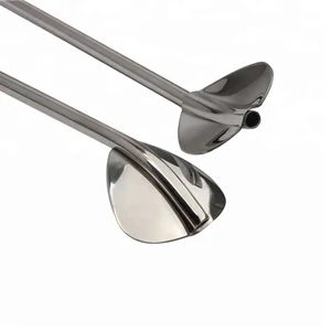 Image of 304ss straw spoon with metal straw brush