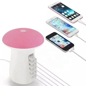 5 Port QC3.0 Mushroom Charger Dock LED Desk Lamp