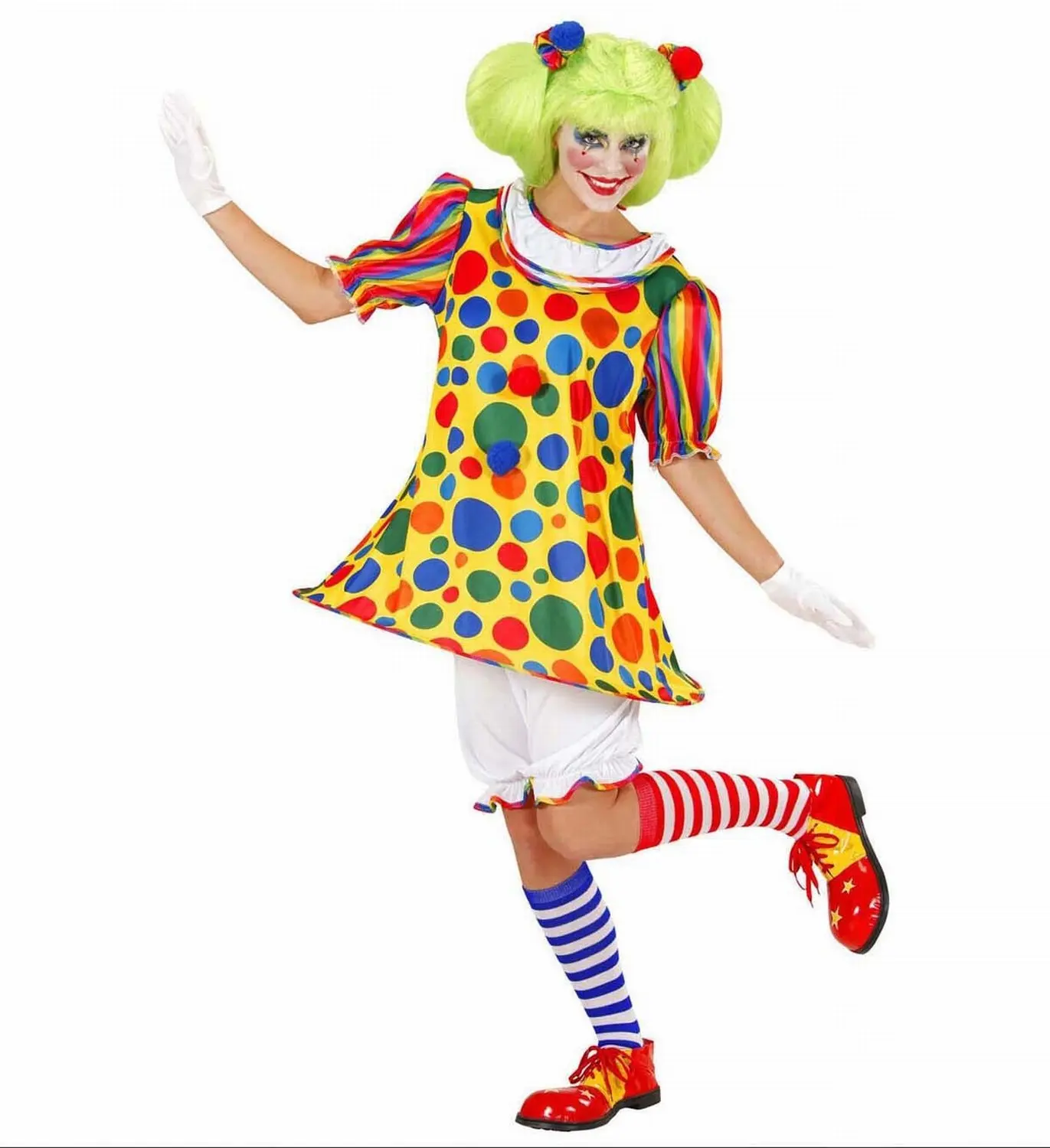 Девушка в костюме клоуна