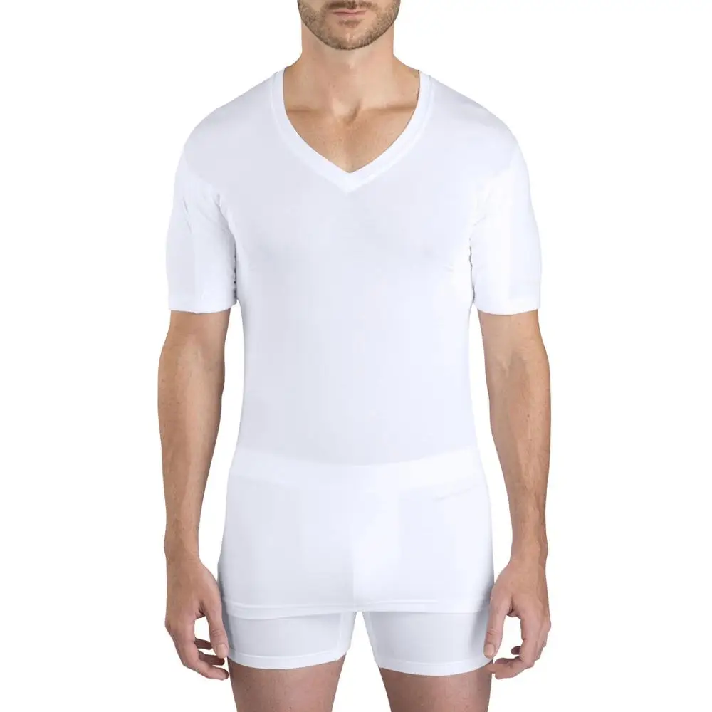 

Real lenzing modal Mens Crew or V Neck White Sweat Proof Undershirt t shirt