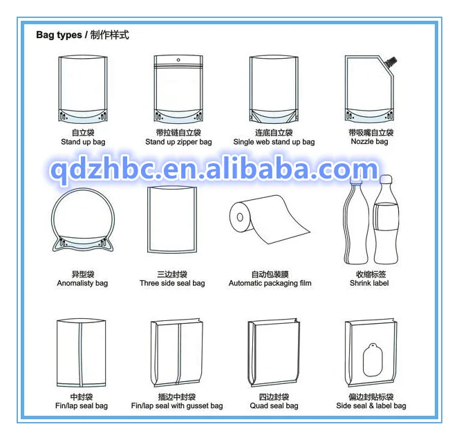 Custom Printing Translate Plastic Laminated Material Rice Packaging Bag