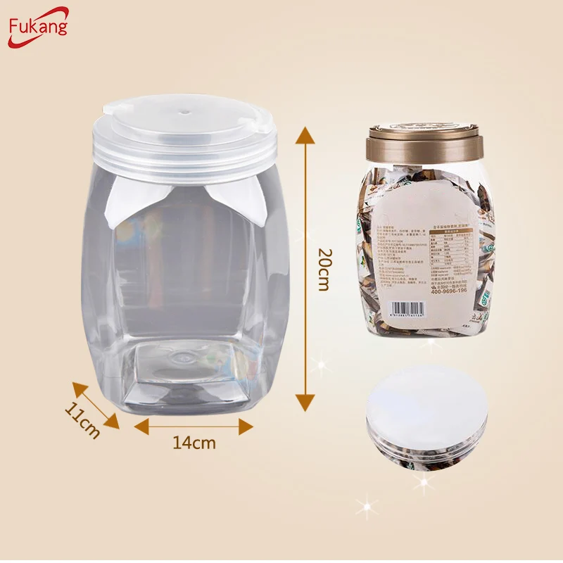 2500ml square empty plastic, candy jars