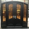 New design wrought iron double entry door with thermos break and two sidelights