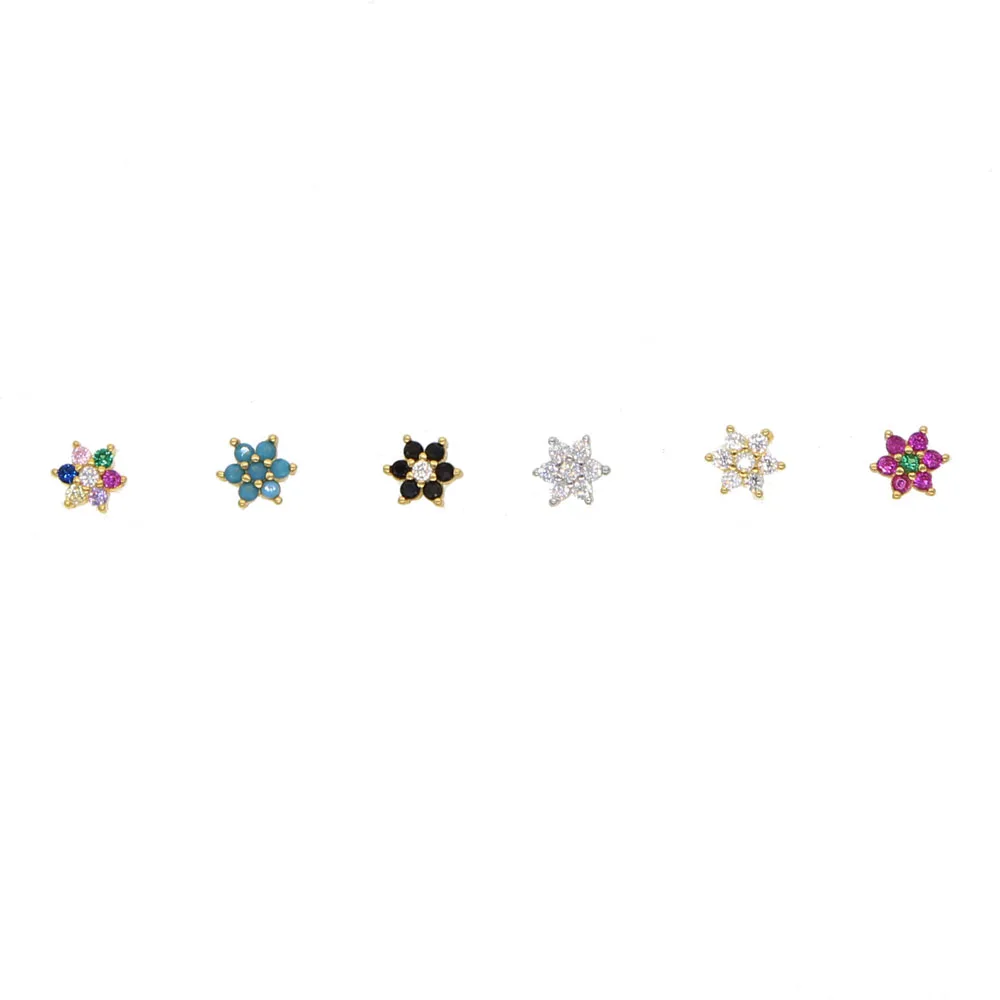 

2021 spring flower studs 925 sterling silve mini tiny studs minimal delicate danity earrings, Picture