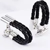 Novelty 3 color PU Leather Men Chain Cufflinks Wholesale Custom Logo Simple Cufflink