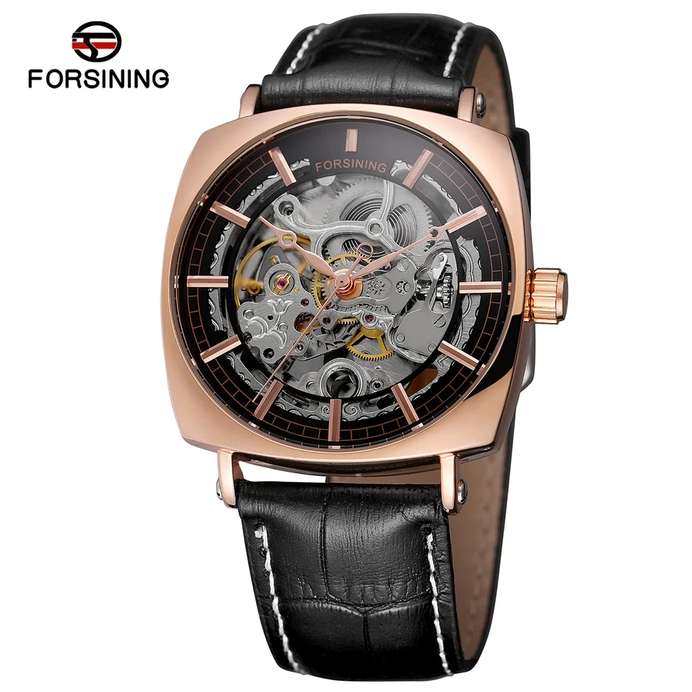 

FORSINING 424 Men's Fashion Casual Watch Automatic Mechanical Business Watch Leather Band