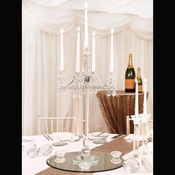 Crystal Hurricane Candelabra With Clear Glass Covers Wedding