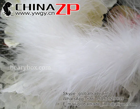 
NO.1 Feathers Supplier CHINAZP in Stock Factory Wholesale Natural Bleached White Turkey Marabou Feather Plumage Boas 