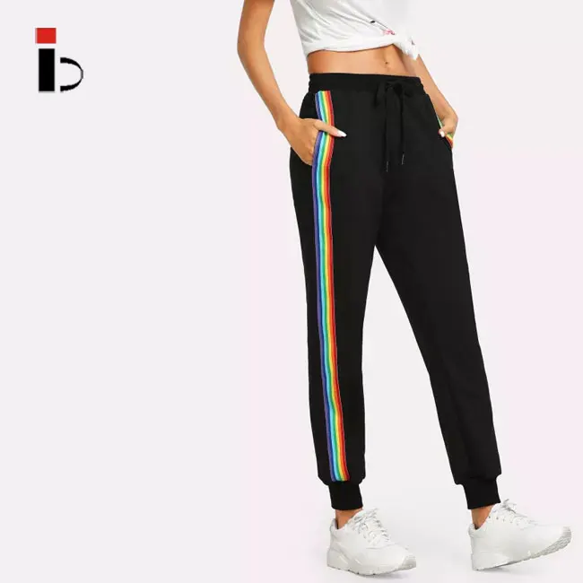sweatpants rainbow stripe