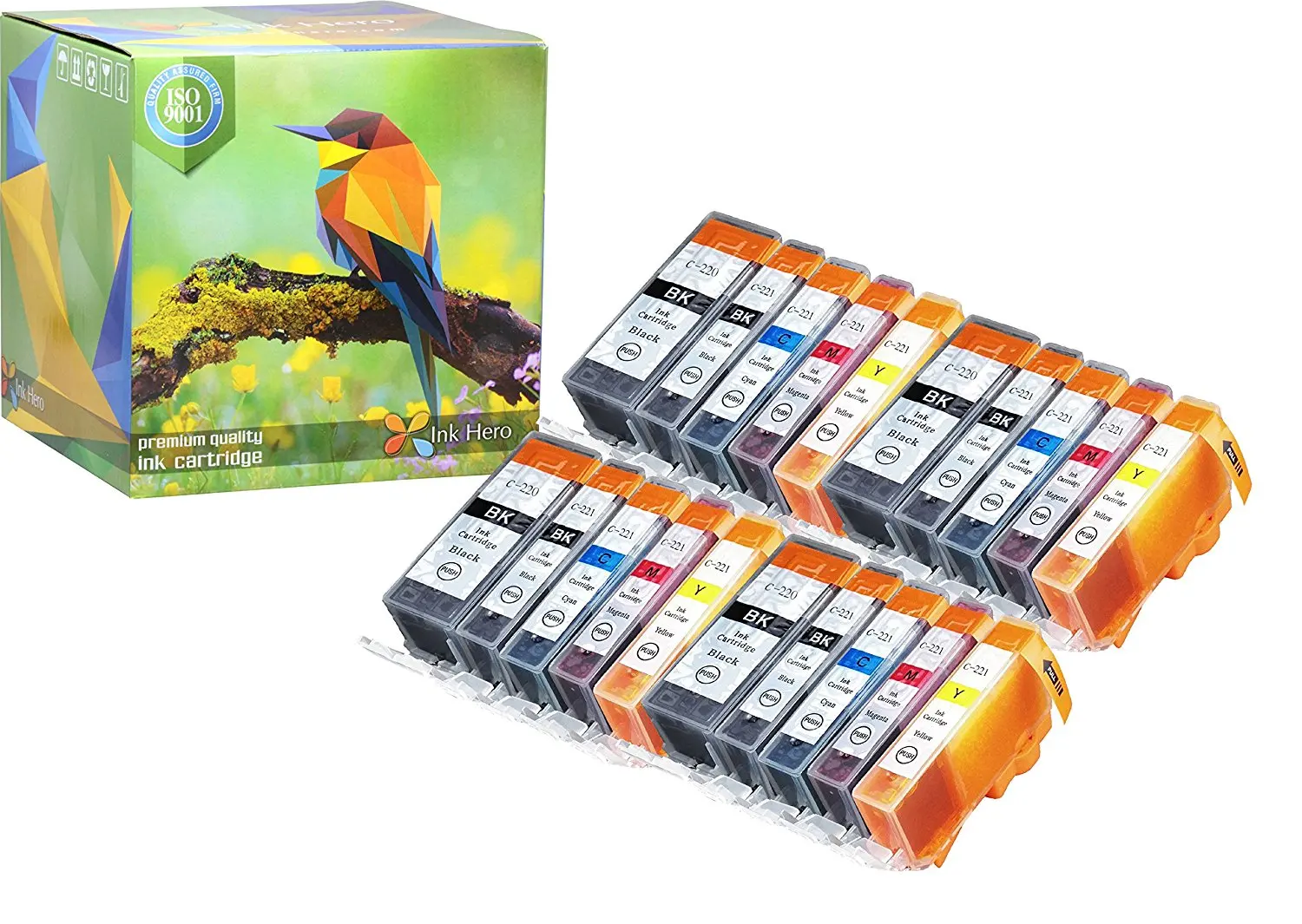 PIXMA MP540 PIXMA MP550 PIXMA MP560 PIXMA MP620 PIXMA MP630 PIXMA MP640 PIXMA MP980 ECT YATUNINK Compatible Ink Cartridge Replacement for Canon PGI-220 and CLI-221 Ink Cartridge Printers