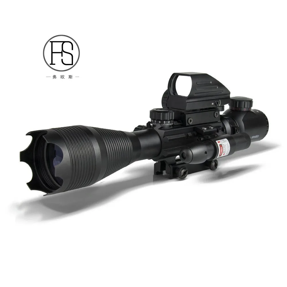 

6-24x50 military tactical sniper shooting hunting optical 4 reticle red green open refle sight rifle scope magnification
