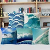 Latest Nordic Design Marine Surf Waves Ocean Beach Exotic Dreamy Sea Landscape Print Pillow Customized Cushion Covers