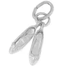 3 dimensional silver ballet slippers charm bracelet charm