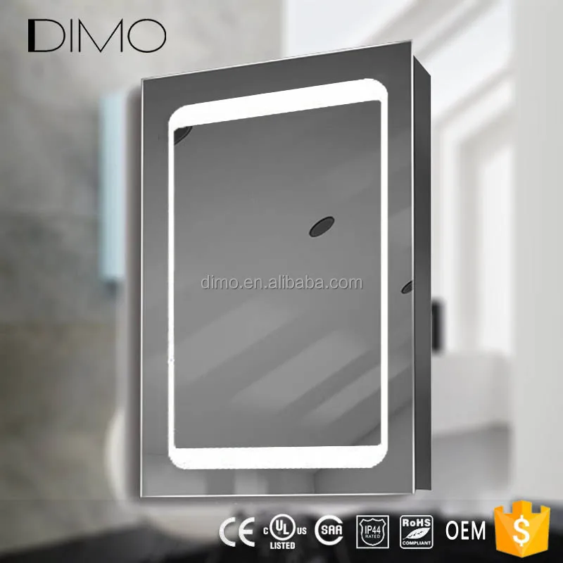 
China Manufacturer Wall Mount LED Lighted Bathroom Mirror Illuminated Medicine Cabinet 